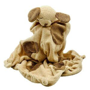 Angel Dear Tan Brown Dog Lovey Plush Security Blanket Baby 13 inch Knotted
